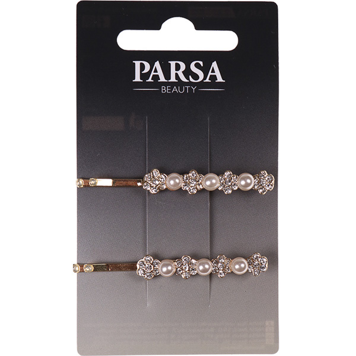 PARSA HAIR PINS WITH PEARLS & GOLD STRASS