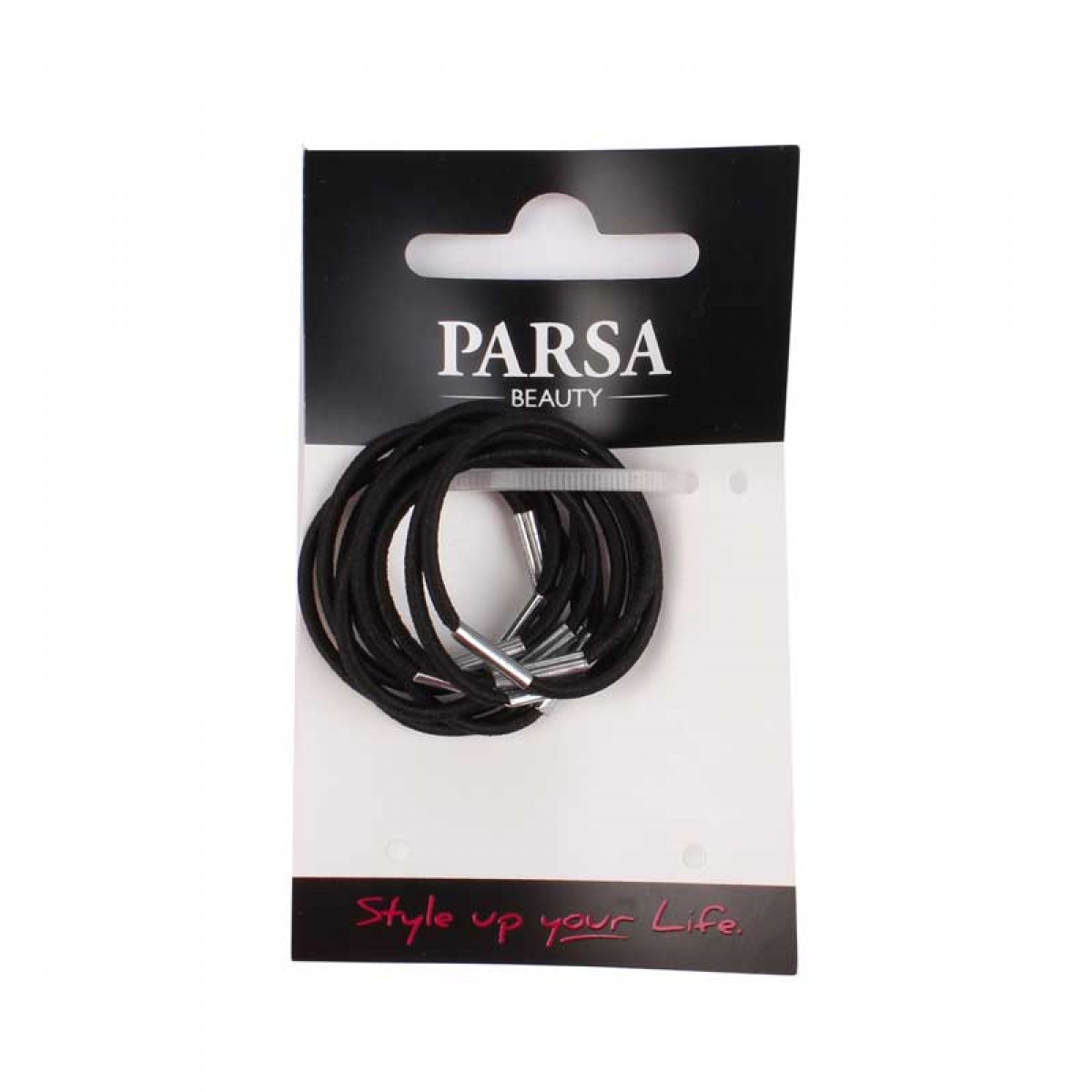 PARSA SMAL BLACK HAIR RUBBERS WITH METAL 10PCS  