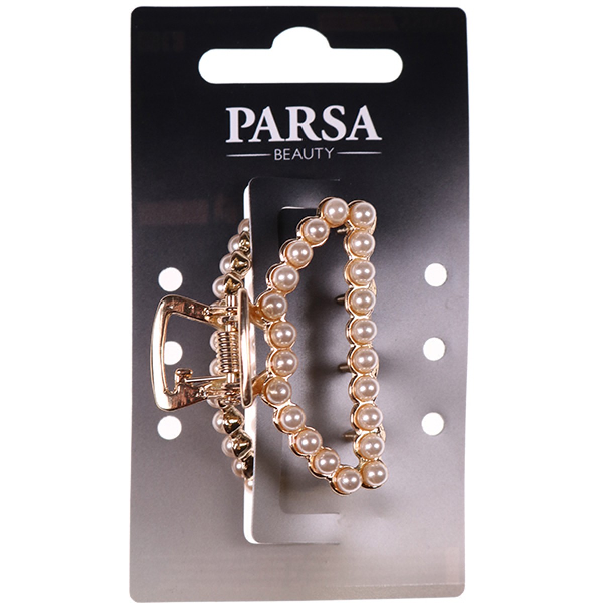 PARSA HAIR CLAW GOLD WITH PEARLS