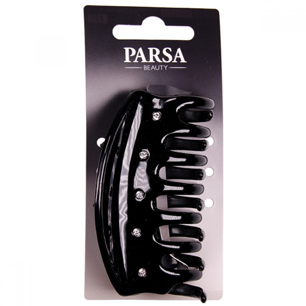 PARSA HAIR CLAW BLACK LARGE WITH STRASS