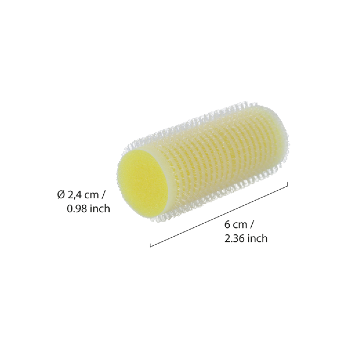 PARSA hair curlers 24mm yellow, 4 pieces