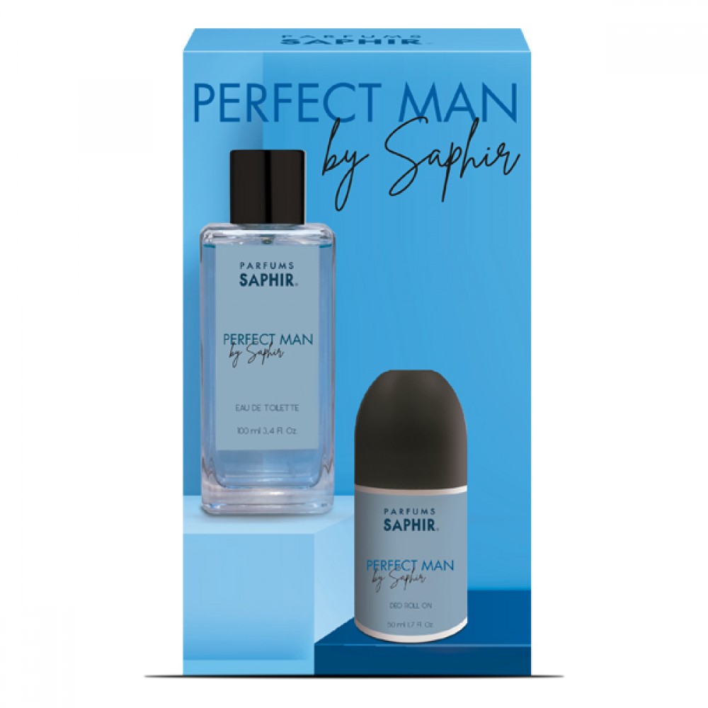 SET SAPHIR MAN EDT 100 ML + DEO ROLLON 50 ML PERFECT MAN