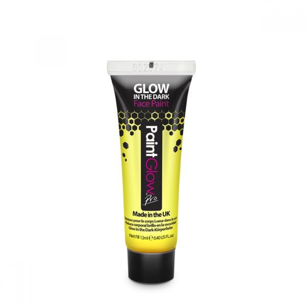 GLOW IN THE DARK ΧΡΩΜΑ ΓΙΑ ΠΡΟΣΩΠΟ & ΣΩΜΑ ΣΕ ΜΟΡΦΗ ΠΑΣΤΑΣ UV YELLOW (PRO) 12ml