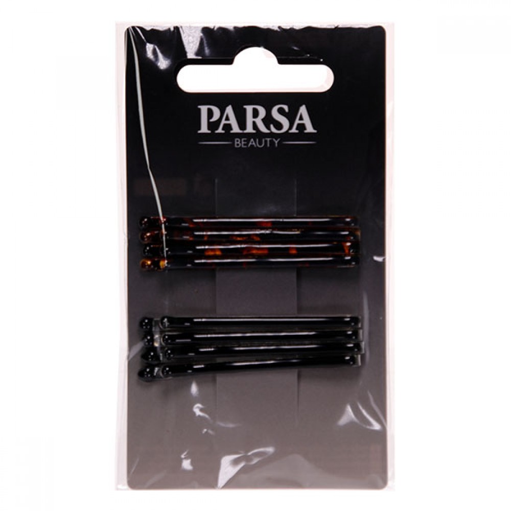 PARSA HAIR CLIPS 45MM WAVY BLACK 8 PCS