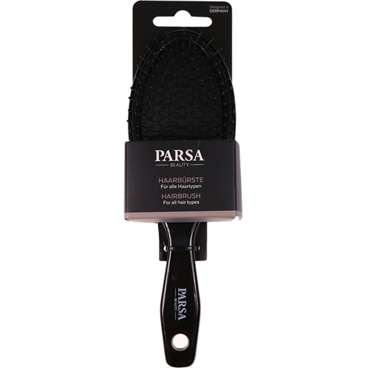 PARSA OVAL HAIR BRUSH LARGE WITH METAL PINS BLACK