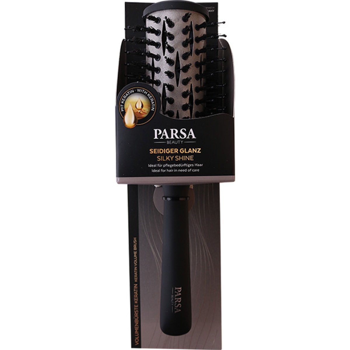 PARSA ΒΟΥΡΤΣΑ KERATIN CARE & SHINE ΣΤΡΟΓΓΥΛΗ ΜΕΓΑΛΗ 44ΜΜ ΓΙΑ ΟΓΚΟ