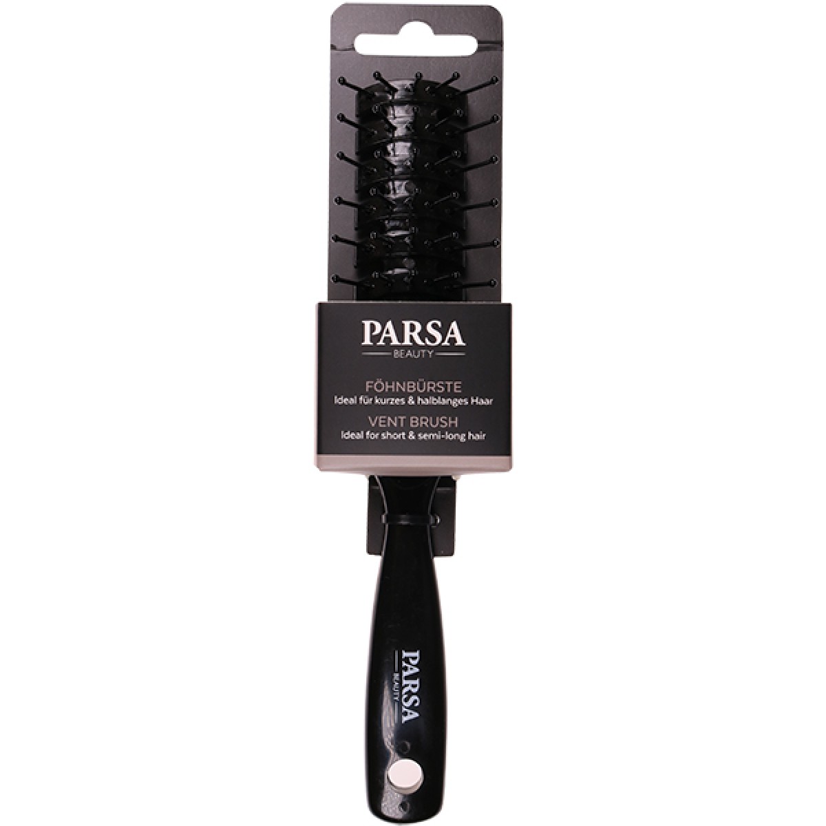 PARSA VENT HAIR BRUSH BLACK WITH PLASTIC PINS