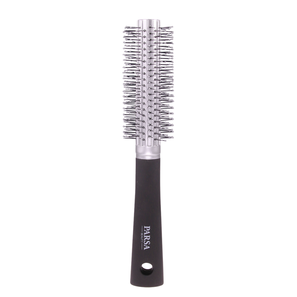 PARSA ROUND HAIR BRUSH SILVER WITH PLASTIC PINS