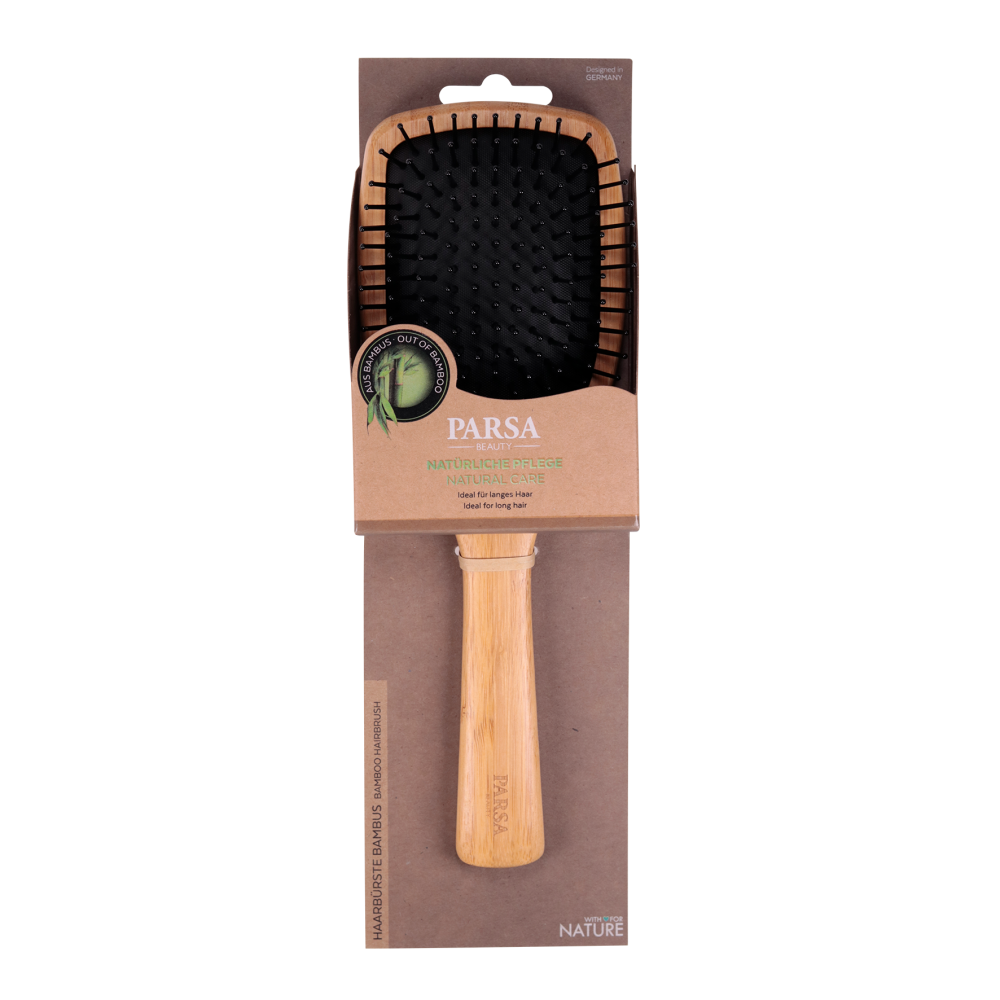 PARSA FSC BAMBOO SQUARE HAIR BRUSH WITH PLASTIC PINS