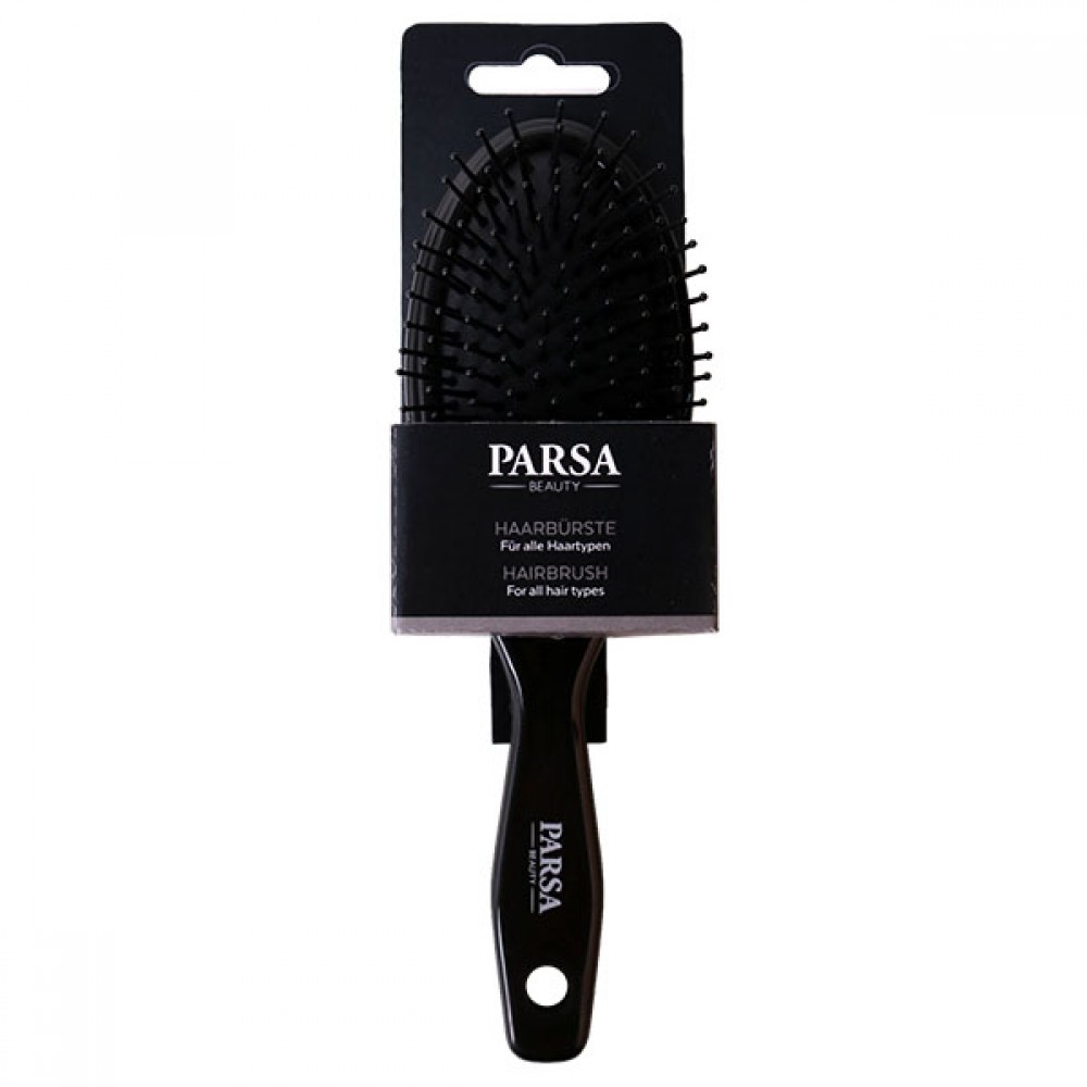 PARSA OVAL LARGE HAIR BRUSH BLACK WITH PLASTIC PINS