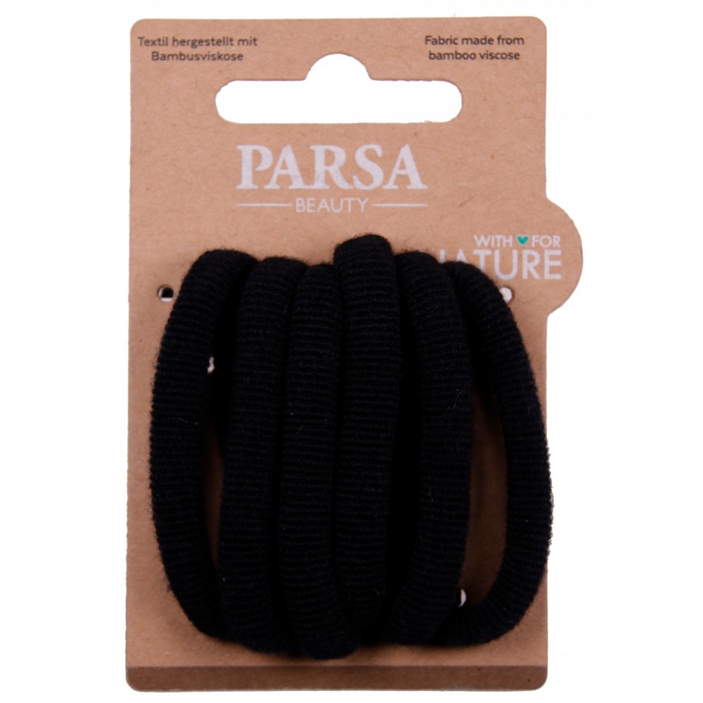 PARSA HAIR TIRES BLACK MEDIUM BAMBOO 6 PCS