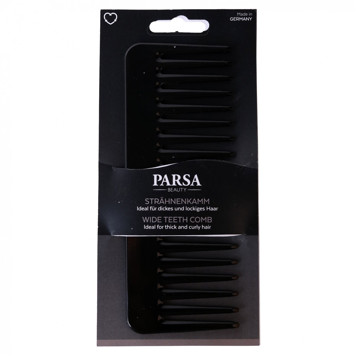 PARSA BLACK HAIR COMB WITH SPARSE TEETH 163MM